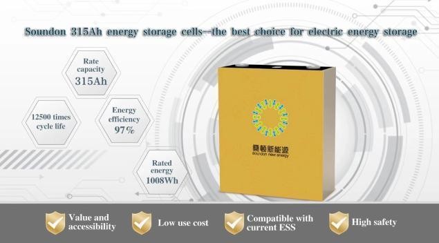 Commercial Ess 315ah LiFePO4 Lithium Battery 3.2V Nominal Voltage 12500 ...
